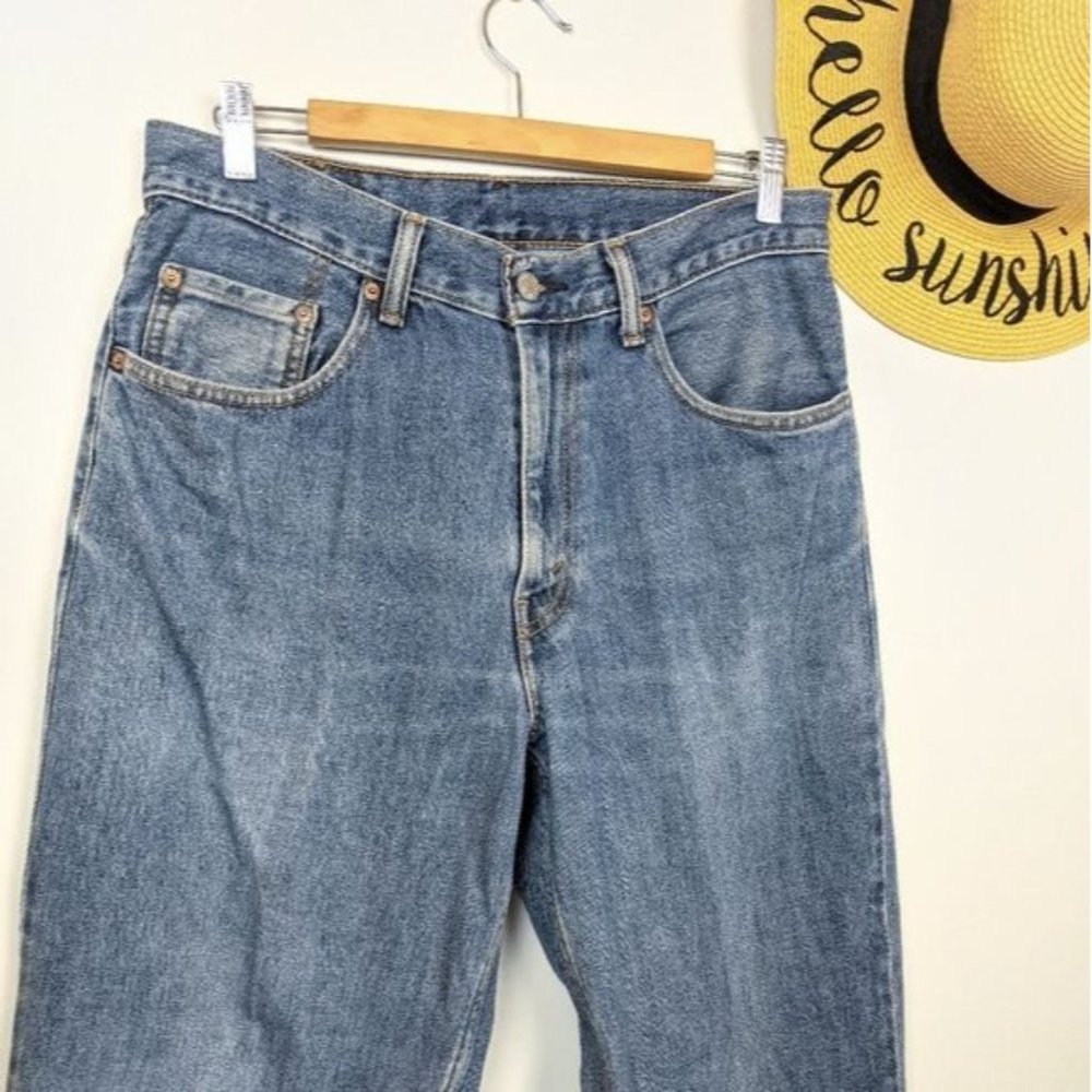 Vintage 90s Levi's 560 Tapered Baggy Jeans 14 32 - Picture 3 of 12